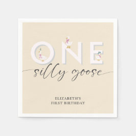 Eine Alberne Gans 1. Geburtstag Niedlich Serviette