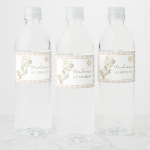 Eine Alberne Gans, Balloons, Retro Gingham Water B Wasserflaschenetikett