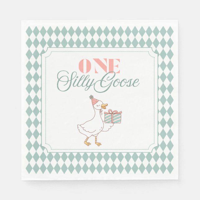 Eine alberne Gans Dessertserviette Serviette (Vorderseite)