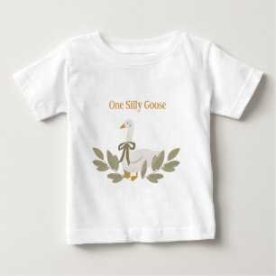 Eine Alberne Gans mit Sonnenblumen Niedlich Baby T-shirt