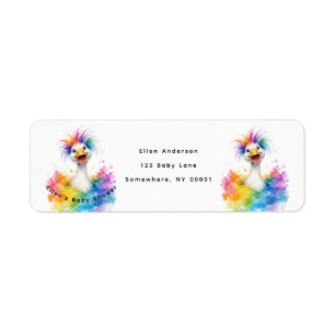 Eine alberne Gans Regenbogen-Baby-Party-Adresse