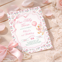Eine alberne Gans rosa Schleife Mädchen 1. Geburts