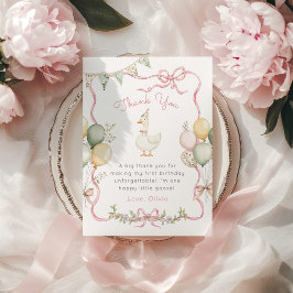 Eine alberne Gänse Pink Bow Geburtstag Danke Karte