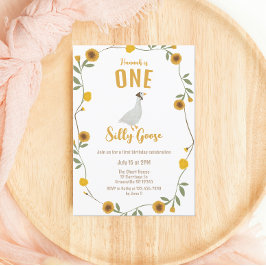 Eine Alberne Gänsegelbe Wildblume Geburtstag Einladung