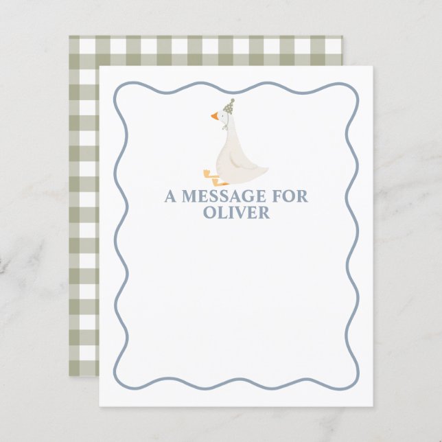 Eine Alberne Gänsekapsel zum ersten Geburtstag (Vorne/Hinten)