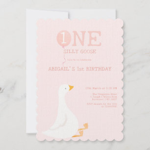 Eine Alberne Gänsepink-Girls 1. Geburtstag Einladung