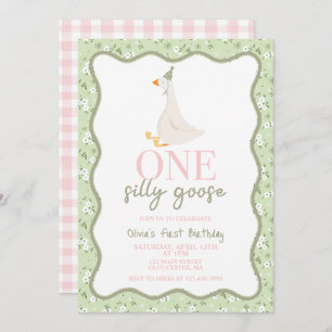 Eine Alberne Gänsepink und -grün Einladung
