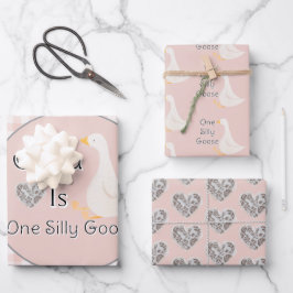 Eine Alberne Goose Pink Girl's Birthday Party Geschenkpapier Set