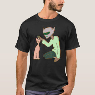 Eine Alien, die eine Katze Niedlich Mama  Vater Pe T-Shirt