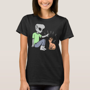 Eine Alien, die eine Katze Niedliche Katze Mama Va T-Shirt