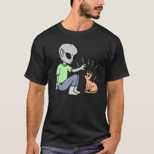 Eine Alien, die eine Katze Niedliche Katze Mama Va T-Shirt