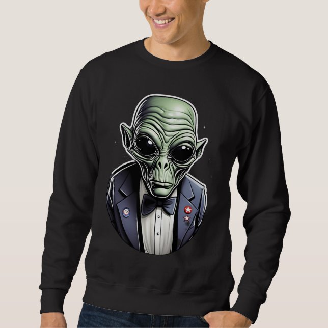 Eine Alien in einem Anzug gekleidet. Sweatshirt (Vorderseite)