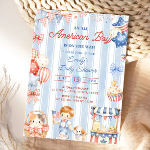 Eine All American Boy Babyparty-Einladung Einladung