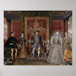 Eine Allegorie der Tudor Reihenfolge: Die Familie Poster