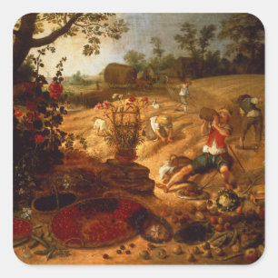 Eine Allegorie des Sommers Quadratischer Aufkleber