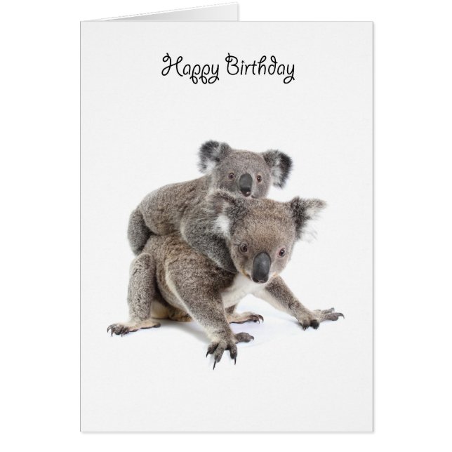 Eine alles Gute zum Geburtstagkarte des Koala (Vorne)