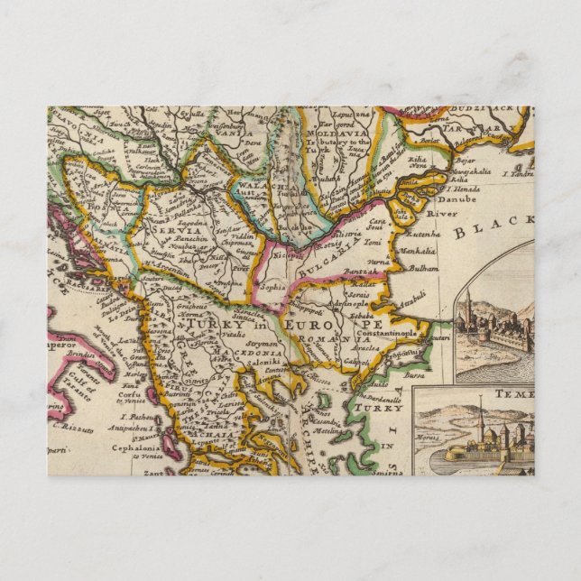 Eine allgemeine Karte der Türkei in Europa (Vorderseite)