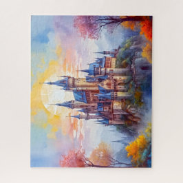 Eine alte magische Burg im Morgennebel Puzzle