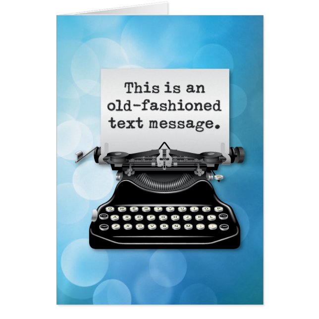 Eine "altmodische Textnachricht" (Vorne)