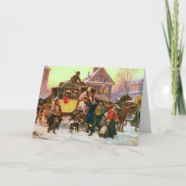 Eine altmodische Weihnachtskarte der Stadt Feiertagskarte (Vorderseite)