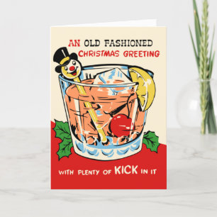 Eine altmodische Weihnachtskarte Feiertagskarte