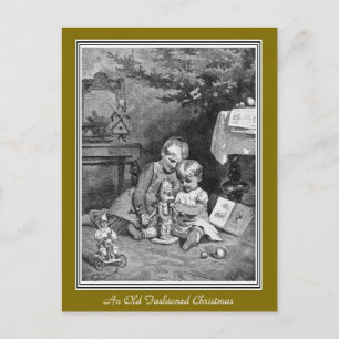 Eine altmodische Weihnachtskarte Feiertagspostkarte