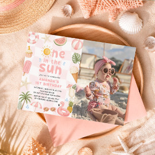 Eine am Strandparty-Sommer-Geburtstagsfoto in der Einladung