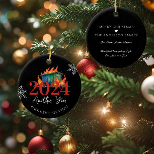 Eine andere Drehung   Funny 2024 Dumpster Fire Keramik Ornament