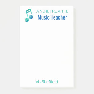 Eine Anmerkung vom Musik-Lehrer-personalisierten Post-it Klebezettel