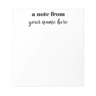 Eine Anmerkung vom personalisierten Notizblock