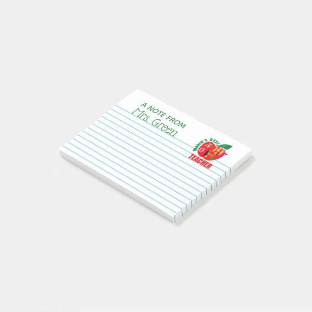 Eine Anmerkung vom Weltbesten Lehrer Post-it Klebezettel (angewinkelt)