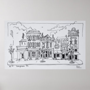 Eine Ansicht der M Street in Georgetown, Washingto Poster