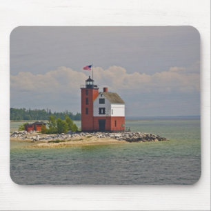 Eine Ansicht der Round Island Light Station. Mousepad
