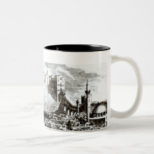Eine Ansicht der Stadt und des Schlosses von Zweifarbige Tasse