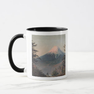 Eine Ansicht des Bergs Fusiyama mit Zahlen im Tasse