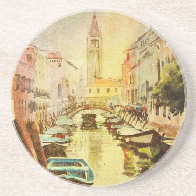 Eine Ansicht des Kanals mit Booten und Gebäude Untersetzer (Vorne)