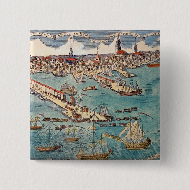 Eine Ansicht des Teils der Stadt von Boston Button (Vorderseite)