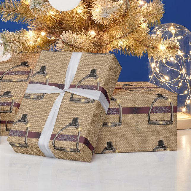 EINE ANSICHT DURCH DIE STEIGBÜGEL GESCHENKPAPIER (Feiertage)