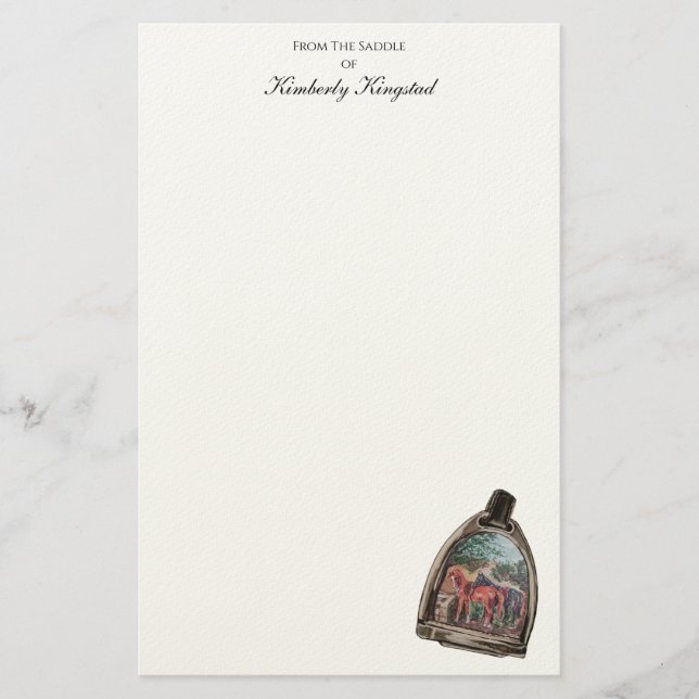 eine Ansicht durch einen Steigbügel Briefpapier (Vorderseite)