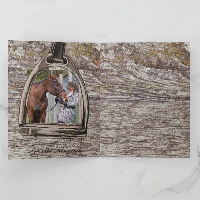 eine Ansicht durch einen Steigbügel Karte (Innenseite)