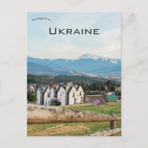Eine Ansicht einer Stadt in Jablunytsya Ukraine Postkarte