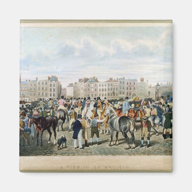 Eine Ansicht in Smithfield graviert von F.C. & C.  Magnet (Vorne)