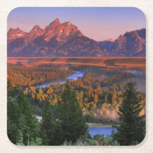 Eine Ansicht morgens Rechteckiger Pappuntersetzer