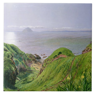 Eine Ansicht von Ailsa Craig und die Insel von Fliese