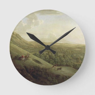 Eine Ansicht von Boxhill, Surrey, mit Dorking im Runde Wanduhr