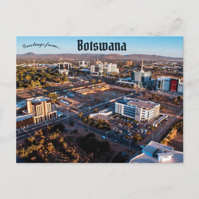 Eine Ansicht von Gaborone Botswana Postkarte (Vorderseite)
