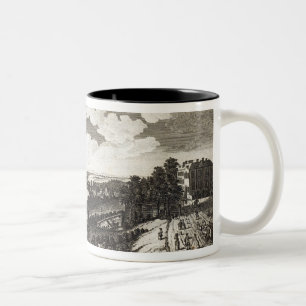 Eine Ansicht von Richmond-Hügel hinunter den Flus Zweifarbige Tasse