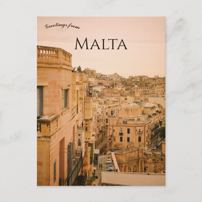 Eine Ansicht von Valletta Malta Postkarte (Vorderseite)