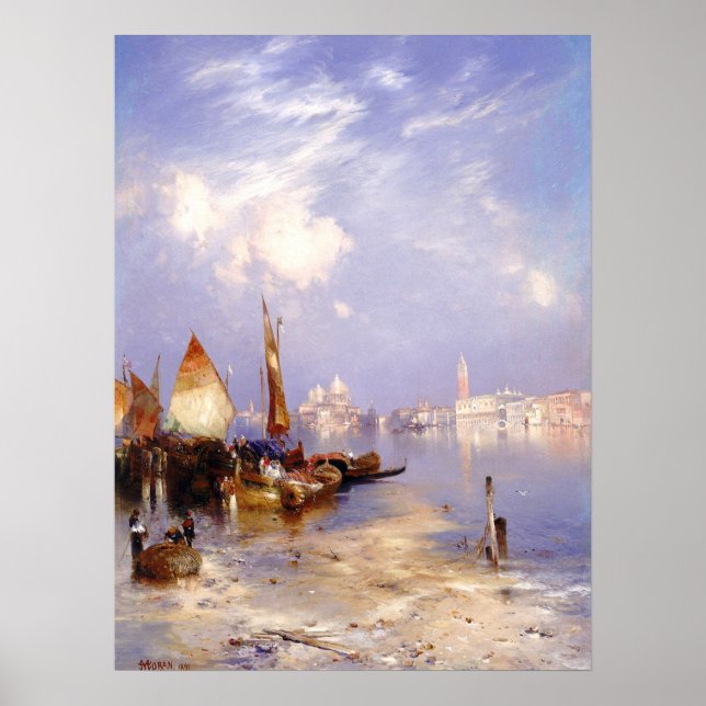 Eine Ansicht von Venedig von Thomas Moran Poster (Vorne)