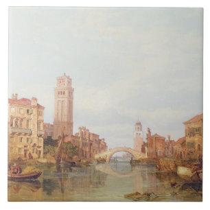 Eine Ansicht von Verona, 1848 (Öl auf Leinwand) Fliese